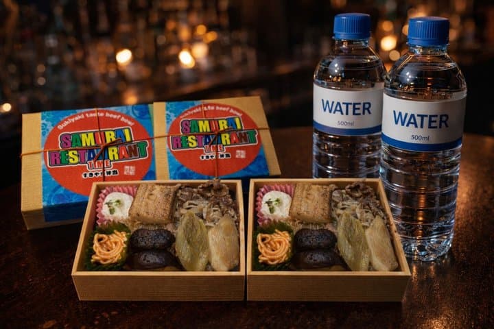 Sukiyaki bento+1 bottled water: Samurai Restaurant in Shinjuku+18 — photo 4