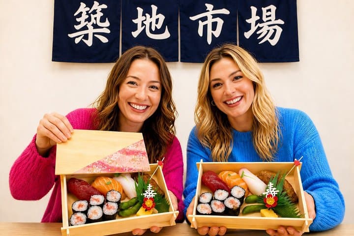 Tokyo Tsukiji 1-hour Sushi Making & Bento Class by a Local Family — photo 1