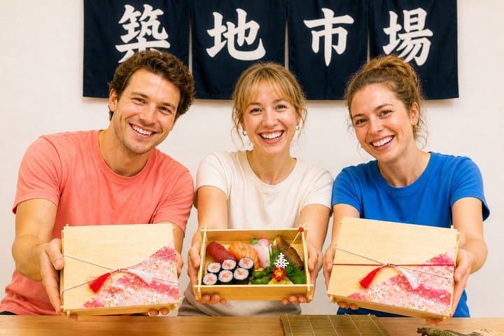 Tokyo Tsukiji 1-hour Sushi Making & Bento Class by a Local Family — photo 5