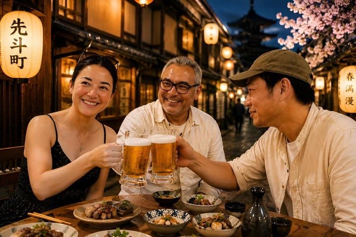 Kyoto Night Food Tour with Local Chef – 13 Dishes & Sake