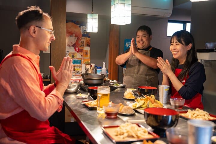 Kyoto Udon and Tempura Cooking Class with Professional Chefs